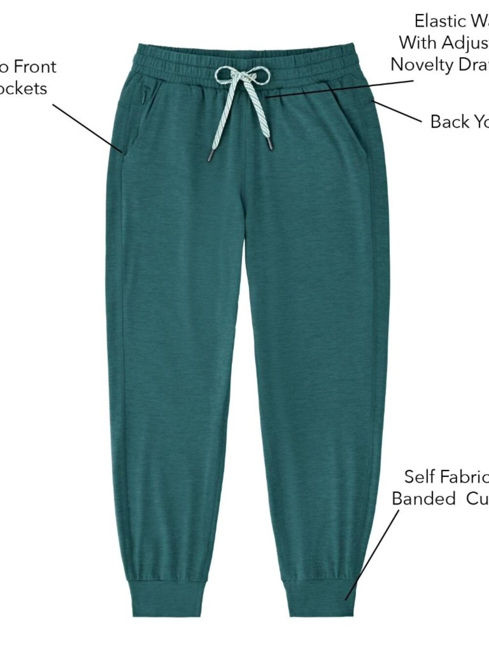 NWT Member's Mark Women's Favorite Soft Jogger Turquoise Sz L - Picture 7 of 8